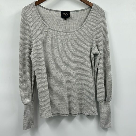 Anthropologie W5 Gray Ribbed Sweater XL - Picture 1 of 6